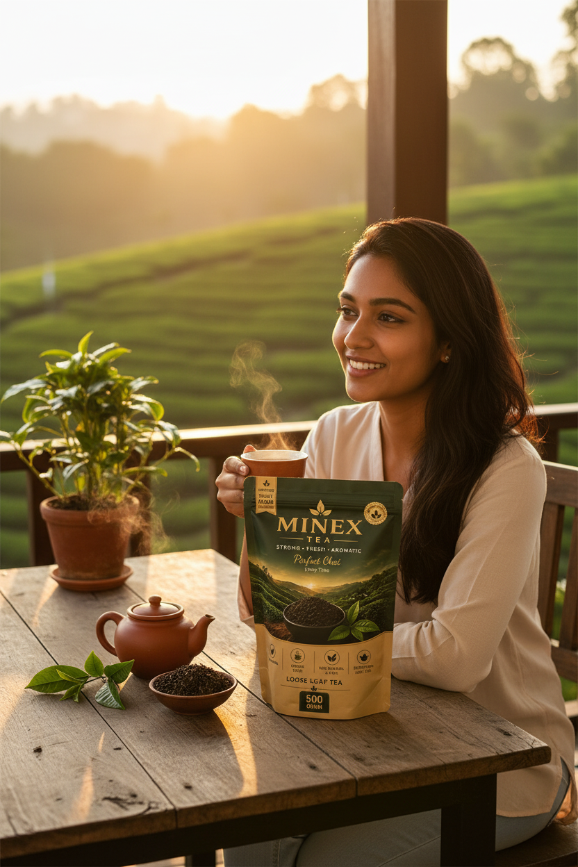 MINEX Tea Premium Assam Loose Tea – Strong & Refreshing Chai | Natural Aroma & Rich Taste | 500g